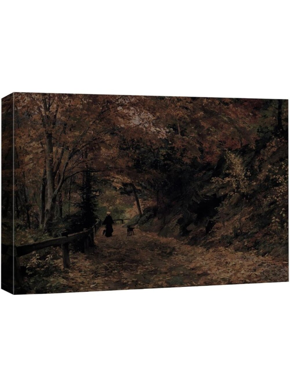 Autumn Forest Canvas Art Print - Moody Fall Landscape for Living Room, Bedroom
